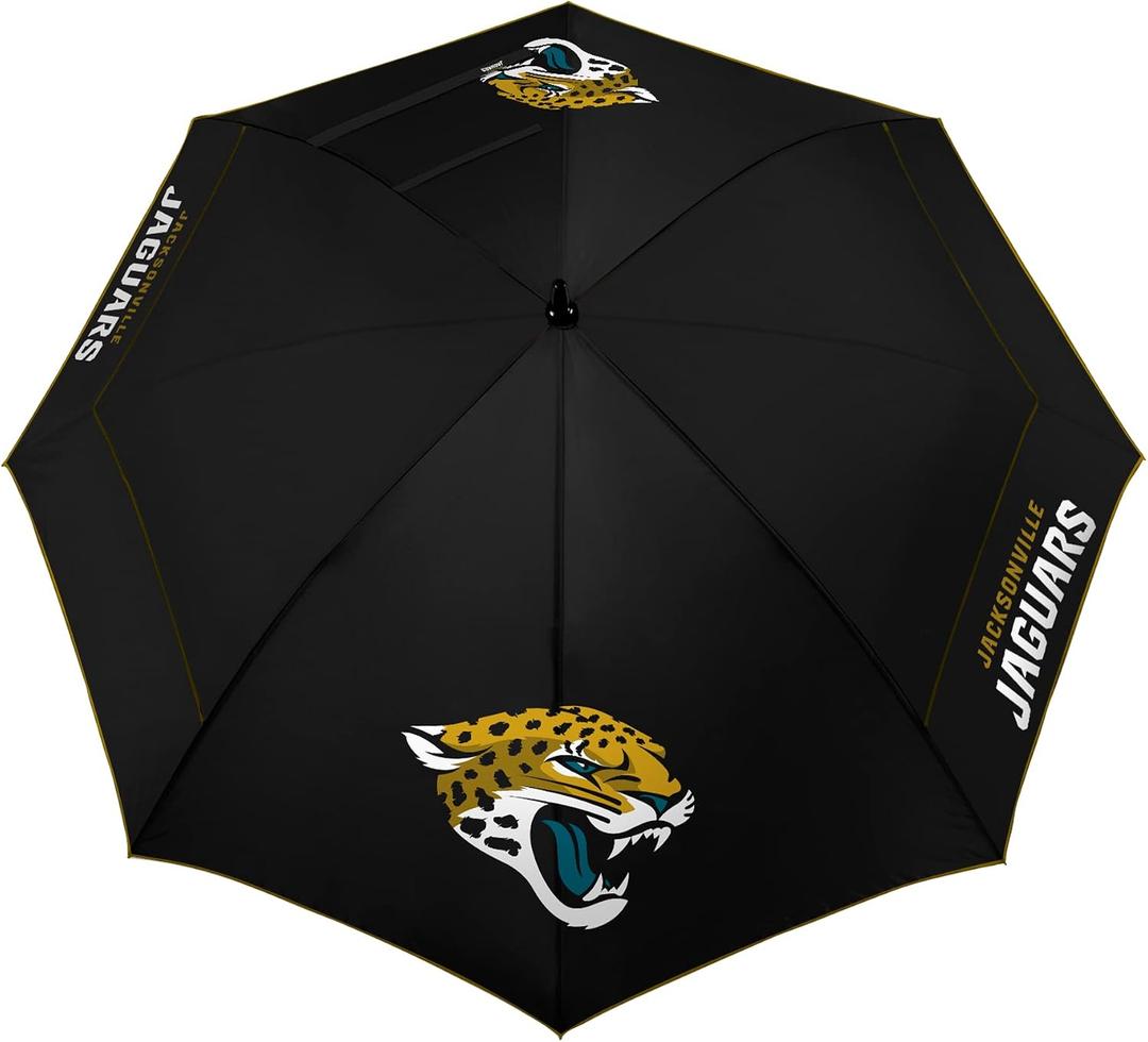 Team Effort Jacksonville Jaguars 62" WindSheer Lite Umbrella, One Size (Black)