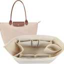 Organizer Insert For Long Champ Le Pliage Purse organizer Premium Felt 1012-25beige-S