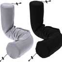 Dot&Dot Twist Memory Foam Travel Pillow for Airplanes - Travel Neck Pillow for Sleeping - Airplane Pillow for Neck Support, Chin, Lumbar and Leg - Adjustable, Bendable Neck Roll Pillow (Gray Black AC)