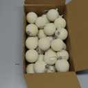 Menkxi 30 Pcs Christmas Velvet Balls 1.97 Flocked Christmas Hanging Ornaments Handmade Velvet Balls Xmas Tree Ornaments Xmas Tree Bulbs for Wedding Anniversary Party (Cream White)