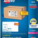 Avery Printable Blank Shipping Labels, 2.5" x 4", White, 200 Labels, Laser Printer, Permanent Adhesive (5816) (One Size)