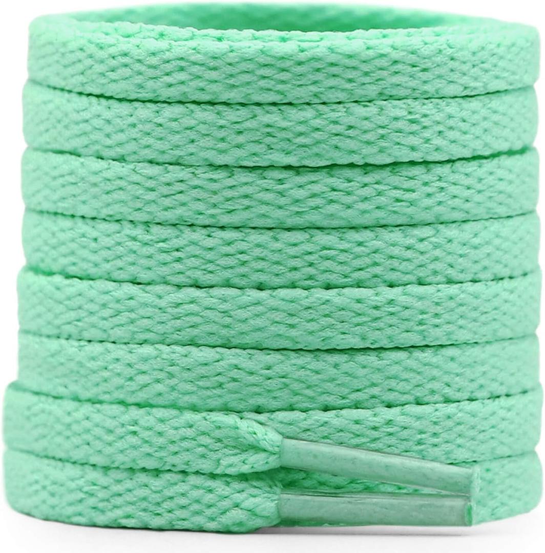 DELELE Flat Shoe Laces for Sneakers: 6/25 inch Narrow Athletic Shoelaces 2 Pair (12 Fruit Green)