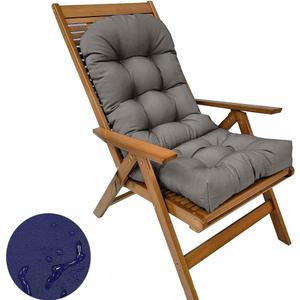Waterproof Adirondack & Rocking Chair Cushion Indoor and Outdoor High Back Patio Cushions with Ties 43.3 X 19.7 Inch(Without Chair) (Gray, 1)