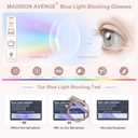 Madison Avenue Blue Light Blocking Glasses Oversized Fashion Blue Light Glasses for Women Anti Eyestrain & UV Protection Computer Eyeglasses (Milk Grey Brown)