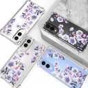 Hungo Compatible for Samsung Galaxy S25 Edge Case for Women Girls Clear Design Cute, Girly for Women Girls Floral Transparent Skin Pink Anemones