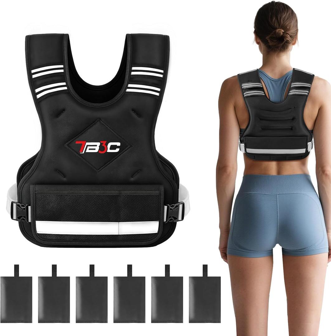 Adjustable Weighted Vest for Men and Women,11-20lb Vest with 6 Ironsand Weights for Strength Training,Body Weight Vest Exercise Set for Running, Walking and Home Workouts (Black)