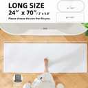 TYUU Bathroom Runner Rugs, Long Bath Mat Runner Washable Thin Quick Dry Low Pile Bathroom Runner Rugs Non Slip, White 24"x70", 2' x 5'10"