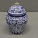 XINGYAN Chinoiserie Blue and White Porcelain Mini Ceramic Ginger Jars with Lid Ancient Chinese,Oriental Style,Decorative and Storage Jars (Mini utmost jar)