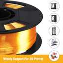 Silk Gold PLA Filament, 1kg 2.2lbs 1.75mm 3D Printing Material, Widely Support for FDM 3D Printer, Pack with Extra Filament Sample by BBLIFE