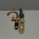 KENES Brushed Gold Single Handle Bathroom Faucets Modern Prep Wet Bar Sink Faucets Bathroom Sink Faucet with Drain Assembly & Deck Plate, Farmhouse RV Camper Outdoor Utility Faucet, KE9005B4