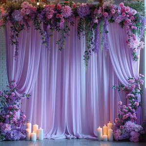 4 x 20x10ft Wrinkle Free Lavender Backdrop Curtain for Parties Soft Fabric Drapes Wedding Curtain Backdrop for Birthday Party Decorations Background for Photography 5x10ft,4 Panels