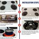 WB31M20 WB31M19 Black Stove Burner Drip Pans Repalcement for G-E Hot-point Stove - 26" 28" Electric Stove Drip Pans by Fetechmate, Porcelain Drip Pans for Electric Stove Top Save 10% Energy - 1 Year