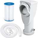 Funsicle SkimmerPlus 1,500 GPH 2-in-1 Filter Pump and Skimmer System for Above Ground Swimming Pools - Pool Cleaning and Maintenance (White)