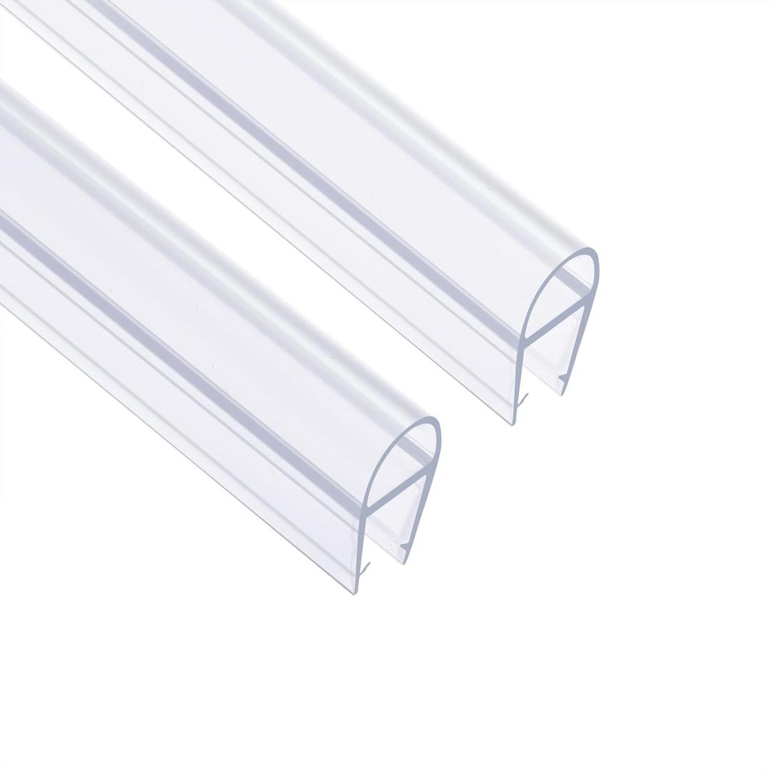 78"(2X39") Shower Door Side Seal Strip for 1/4" for Frameless Sliding Glass Door or Swing Door, with 5/16" Flip (Transparent)