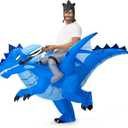 Spooktacular Creations Halloween Inflatable Costume, Riding an Ice Dragon, Riding Blow-up Dinosaur Suit for Themed Parties (X-Large(75In))