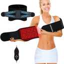 KingPavonini Red Light Therapy Belt, 3 in 1 Red Light Therapy for Body with Compression Strap, 630 & 660 & 850nm Infrared Light Therapy for Shoulder Waist Back Pain Relief, Decrease Inflammation (Black)
