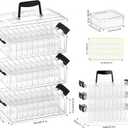 3-Tier Large Capacity Stackable Bead Organizer Box 90 Pcs, Portable Plastic Craft Storage Containers for Jewelry Making, Bracelets, DIY, Nail Art Charms