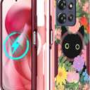 LISEVOfor Moto G Power 2025 Case - for Motorola Moto G Play 2025 Case Compatible with MagSafe Women Cute Girls Magnetic Protective Phone Cover Girly Cat Flower Floral Heavy Duty Shockproof