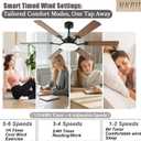 60 Inch Ceiling Fans with Lights, Large Modern Brown Ceiling Fan with Light and Remote Control, 6 Double Sided Blades, 6 Speed Reversible Motor, Dimmable LED, Silent Timing, Indoor Outdoor Patio Use