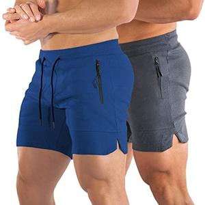 PIDOGYM Men's 5" Gym Workout Shorts,Fitted Jogging Short Pants for Bodybuilding Running Training with Zipper Pockets S