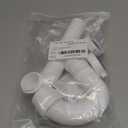 (1 Pack) Yariwiz White P Trap 1 1/2 Inch for Bathroom Kitchen Sink Drain Pipe Tubular Kit with White Threaded Adapter and Blue TPE Washer KSD-001W