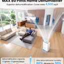 4500 Sq. Ft Dehumidifier for Basement Quilt Compressor Dehumidifiers for Home with Drain Hose, Energy Efficient, Intelligent Humidity Control, Dehumidifier for Bathroom, Bedroom, Office