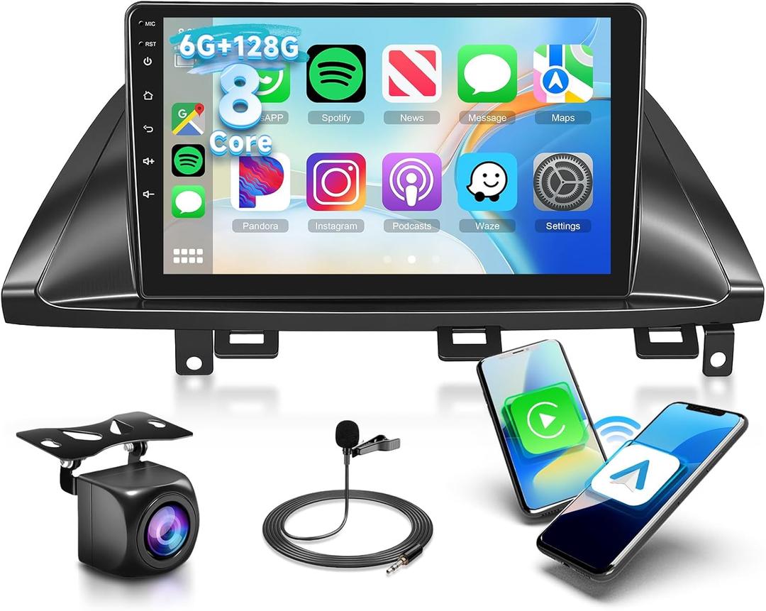 [8 CORE 6G+128G]Android Car Stereo for Honda Odyssey 2005-2010 with Wireless CarPlay&Android Auto,10.1 Inch 1280*720P IPS Touchscreen Car Radio with 32-Band DSP FM/RDS Radio GPS Bluetooth Rear Camera