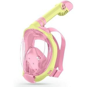 Greatever Snorkeling Gear for Kids，Ideal Gifts of Kids Snorkel Mask，Full Face Snorkel Mask Kids with Camera Mount，Safe Breathing for Enchanting Travel
