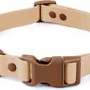 Wolfone Waterproof Dog Collar with Quick Release Buckle Cute Adjustable Collar for Dogs Comfort Sturdy Durable Odor Proof Easy CareCookie Chocolate 37.5-55cm