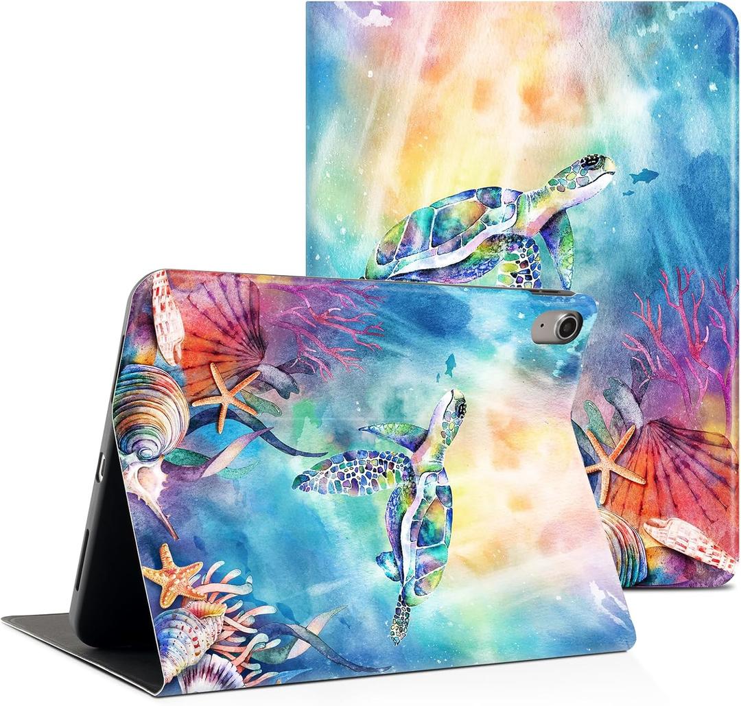 Lokigo New iPad (A16) 11th Generation Case 11 Inch 2025, iPad 10th Generation Case 2022 10.9 Inch, Multi-Angle Viewing Protective Stand IPad Cover 10th Generation, Auto Wake/Sleep, Turtle