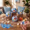 Simgoing 6 Sets Fishbowl Crafts Summer Plastic Fish Bowl Tissue Paper Crafts with LED Candle Light DIY Under The Sea Ocean Animals Decoration for Party Summer Home Activities