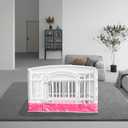 Dog Playpen Bottom Pad Fits for 36 Inch 4 Panels Exercise Pet Playpen, Dog Crate Pad Puppy Playpen Pad, Hoop and Loop Design (Note: Playpen Not Included). -Pink