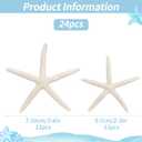 24 PCS Starfish, Mixed Starfish 2" to 3" and 3" to 4" Natural Seashells Starfish White Starfish Ornaments Perfect for Wedding Beach Theme Party Home Decorations, DIY Crafts, Fish Tank