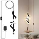Vloitgol Plug in Pendant Light,Dimmable Hanging Lights with Plug in Cord，Adjustable Height Modern Led Pendant Light Kitchen Island Hanging Lmap for Dining Room Bedroom Sink