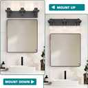 Bathroom Lighting Fixtures Over Mirror, Square Design & Rectangle Large Backplate, 3 Lights Morden Vanity Lighting Fixtures, Bathroom Light Fixtures for Bathroom/Living Room/Bedroom, Black