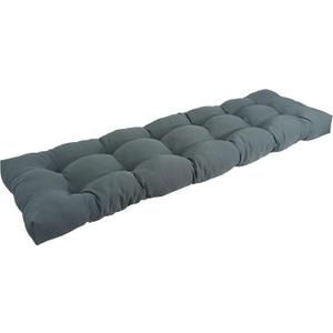 Blazing Needles Twill Tufted Bench Cushion, 60" x 19", Steel Grey