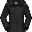 CAMEL CROWN Women's Ski Jacket Winter Snow Coat Warm Fleece Mountain Waterproof Female Jacket Snowboarding jackets (3X-Large, Black)