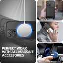 BERFY for iPhone 16 Pro Max Case, Compatible with MagSafe, Built-in Privacy Screen Protector, Camera Protection, Shockproof Full Body Phone Case 6.9", Clear Black