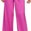 Calvin Klein Women's Pull on Flowy Elevated Smocked Waist Pant (Large, Shocking Pink)