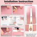 Jobkoo Pink Arch Backdrop Stand, 6.2FT+5.5FT Wedding Backdrop Arch Stand Frame with Lights, 2 Set Round Top Arch Photo Booth Background for Girls Princess Birthday Baby Shower Valentines Party Decor