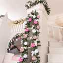 Hungdao 18 Pcs Easter Satin Balls 3.15 Inch Easter Silk Ball Ornaments Shatterproof Pastel Candy Green Candyland Satin Silk Tree Hanging Decor forTree Wreath Garland Holiday Party(Pastel Pink)