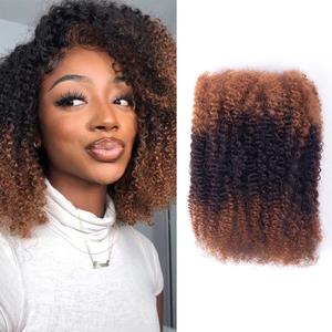 Afro Kinkys Bulk Human Hair Ombre Color #30/1b/#30 for Twist, Mini Twist, Dreadlock and Braiding 100% Afro Kinky-Curly Human Hair Bulk (10inch(50g, #30/1b/30))