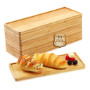 Bokon 10 Pcs Rectangle Wood Bamboo Tray Bamboo Serving Tray Wooden Serving Platter for Bathroom Counter Platter for Food Dinner Kitchen(Rounded Edges)
