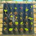 PATIKIL 4 Pockets Vertical Hanging Grow Bags, 2 Pcs Wall Hanging Planter Bags Wall-Mounted Felt Fabric Planting Grow Bags for Garden Home Decoration, Green