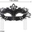 Coddsmz Women Masquerade Mask with Rhinestone Chains Venetian Mask Mardi Gras Decoration for Carnival Party Costume Masks