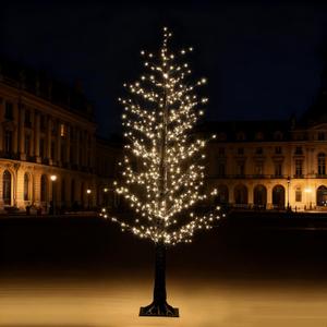 5FT Black Lighted Birch Tree with 800 Warm Lights, Prelit Christmas Tree with Twinkle Lights, Indoor LED Birch Tree with Timer, Christmas Holiday Decoration