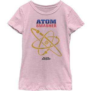 DC Comics Black Adam Smasher Symbol Girls Short Sleeve Tee Shirt (X-Large, Light Pink)