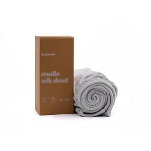 Muslin Crib Sheets - Organic Turkish Cotton, Ultra Soft & Breathable -Fitted Crib Sheets for Boys & Girls, GOTS & Oeko-TEX Certified, 52x28, Cotton Latte & Neutral Rose