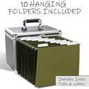 Hanging File Box for Letter, All-in-one set with 10 Folders