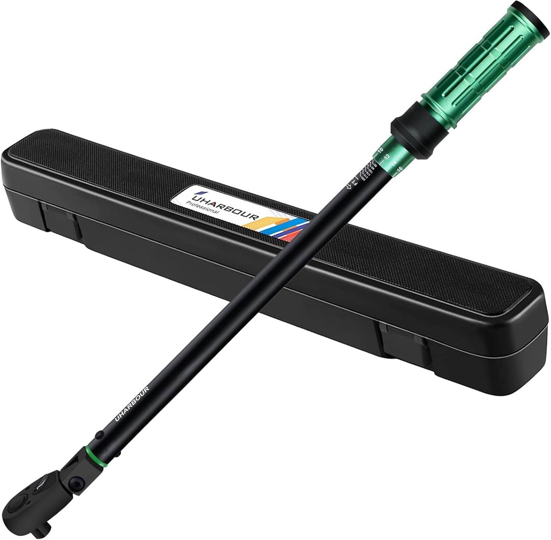 Split Beam Torque Wrench 1/2 Drive, 30-250 ft.lb Split Beam Torque Wrench, 1/2 Drive with Flexible Head, Suitable for Car, Motorcycle